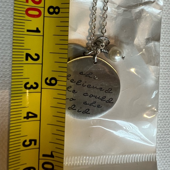 NWT Stainless Steel She Believed She Could So She Did Inspirational Necklace - Picture 4 of 7